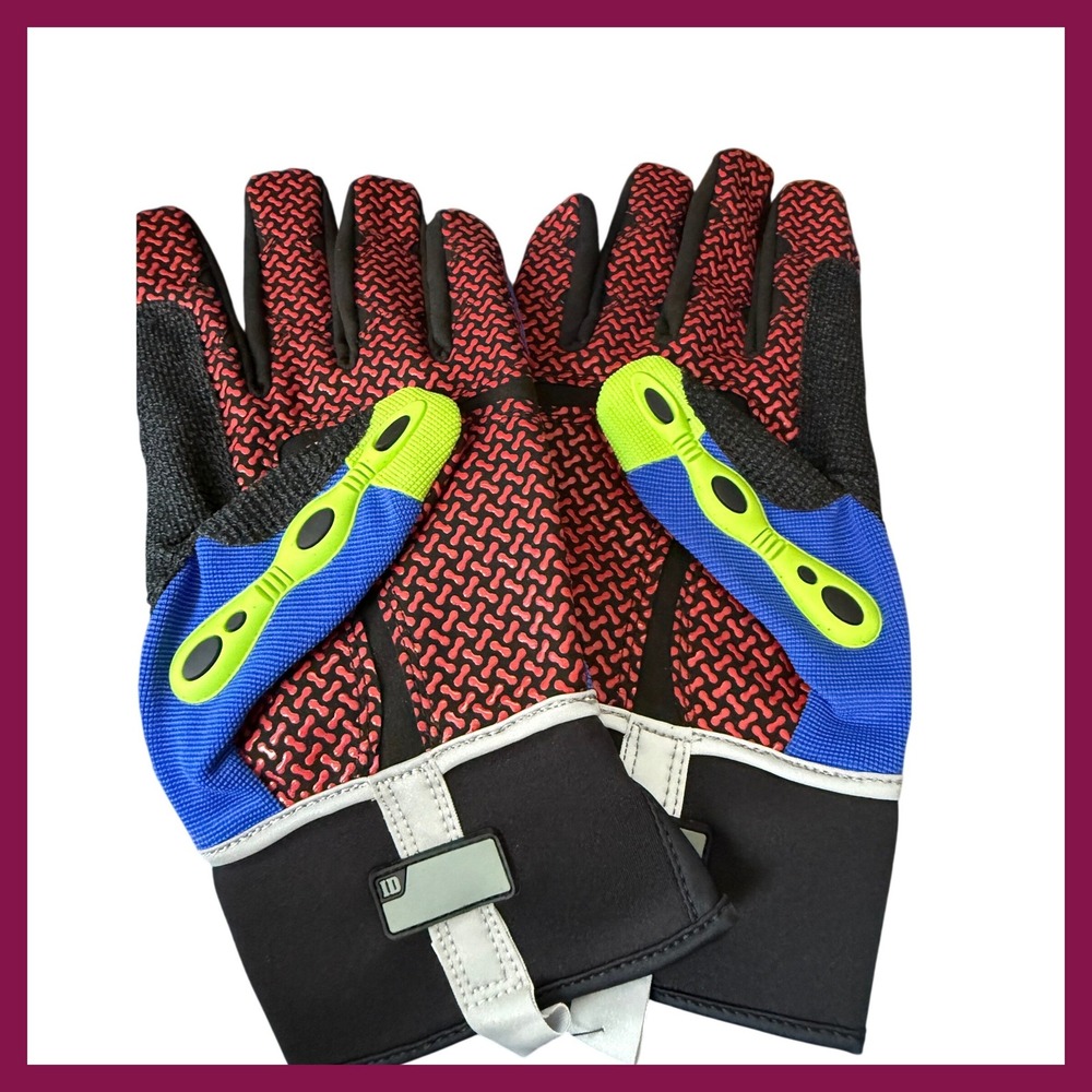 West Chester ProS Oil Rig Work Gloves XXL Blue Lime Impact Protection 86712B NEW - Picture 2 of 5